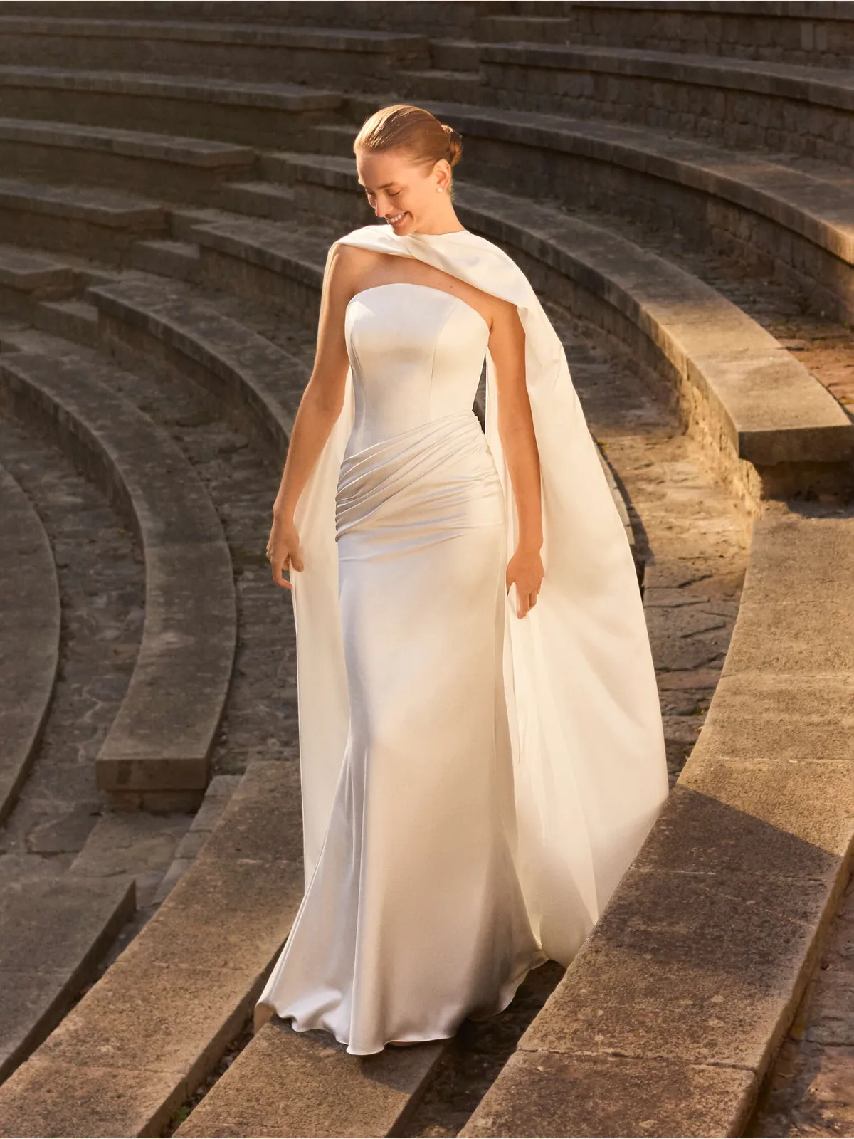 Strapless Mermaid Satin Bridal Gown